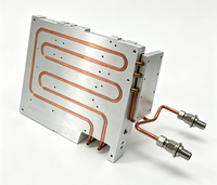 Ensemble de refroidissement par eau à plaque froide liquide en aluminium OEM avec tube serpentin en cuivre pour alimentation laser industrielle et chargeur de VE