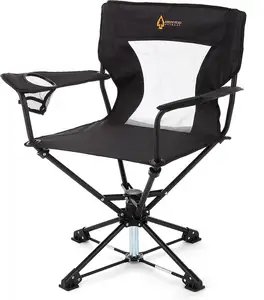Outdoor 360 Degree Swivel Hunting Chair Perfect for Blinds, No Sink Feet, Supports up to 450lbs, High-Grade 600D Canvas