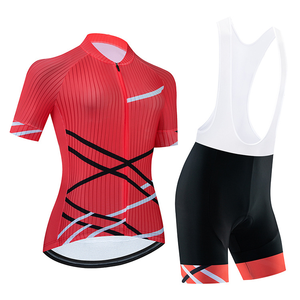 Ensemble de cyclisme personnalisé pour femmes Nouveau style Ensemble à manches courtes pour le printemps et l'été Conception légère et fine près du corps - Product Image 3