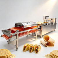 Machine de fabrication de tortillas arabes entièrement automatique avec four de cuisson et système de refroidissement pour crêpes, chapatis, rotis et tortillas