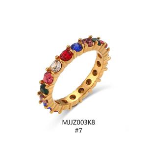 Baguette <span class=keywords><strong>Zir</strong></span> Rings Gold Non appannamento Free CZ Stone anello in acciaio inossidabile Fashion Trendy anelli di fidanzamento da donna per le donne - Product Image 6