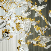 Lustre en verre LED sur mesure pour décoration intérieure de grande taille, hôtel, villa, escalier