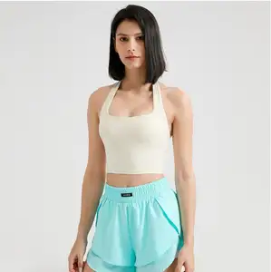 Soutien-gorge de sport sans couture anti-transpiration antichoc pour femme Soutien-gorge de sport respirant pour femme Yoga Gym Running Fitness Workout Sports Top