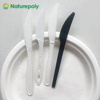 Vente en gros de vaisselle jetable CPLA biodégradable personnalisée fourchette couteau cuillère et spork kit de couverts jetables ensembles de couverts