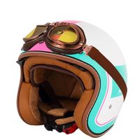 Casque de moto et de scooter électrique, casque de conduite rétro 3/4, casque de sécurité unisexe