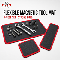 Dowell 3-teiliges Flexibles Magnetisches Werkzeugmatten-Set für Mechaniker mit Rutschfester PVC-Oberfläche für Garage und Autoreparatur