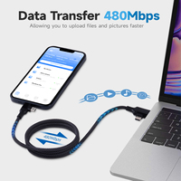 Câble magnétique tressé en nylon de 1m 60W 100W USB C à C Câble de chargement magnétique rapide de type C pour iPhone 16 17