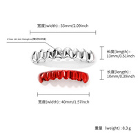 Ensemble de grillz bicolores à 8 dents, poli miroir, style Hip-Hop, en cuivre brillant, pour décoration dentaire, vente en gros