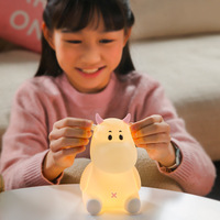 Mignon vache silicone pat veilleuse support de téléphone veilleuse atmosphère lumière pour chambre lecture décoration intérieure