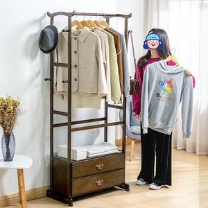 Bamboo <b>Clothes</b> <b>Rack</b> With Drawers Standing Rectangular Clothing Organizer For Bedroom Home Storage - Product Image 1