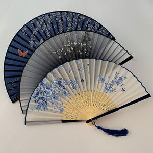 Leque de Seda Vintage, Leque Dobrável Retro Chinês Japonês de Bambu com Franjas, Leque de Dança, Decoração para Casa, Presente Artesanal - Product Image 1