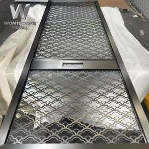 Factory Custom Distressed Stainless Steel Metal Room Divider <strong>Screen</strong> for Hotel Villa Restaurant Office Home Living Room Decor - Product Image 1