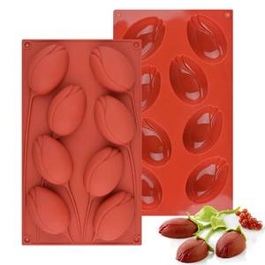 MUYULINS Outil à gâteau de qualité alimentaire, facile à démouler, le plus vendu, moule à pâtisserie exquis en forme de rose à 8 cavités, moule à bonbons - Product Image 1