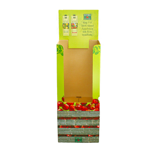 Présentoir en carton ondulé personnalisé sur pied pour produits de grande consommation, présentoir de vente au détail en carton imprimé pour jus/<span class=keywords><strong>pain</strong></span> - Product Image 4
