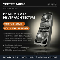 Sistema de Audio Profesional de Tres Vías HDL50A-4K, Sistema Activo con Neodimio, Resistente al Agua, Altavoz de Madera Contrachapada de 8000 Vatios Pico