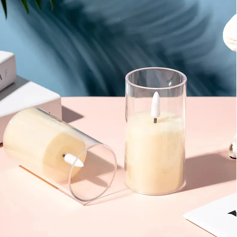 Bestsun Custom ized Design Weiß Kunststoff Home Decor Led Licht Kerzen