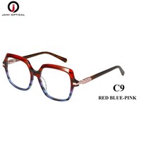 Vente en gros de montures en acétate de qualité supérieure, décoration métallique exquise, lunettes optiques colorées, logo personnalisé, lunettes pour femmes