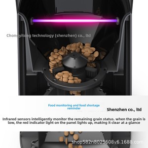 Distributeur automatique de nourriture pour animaux de compagnie élégant avec écran LCD, ultra silencieux, quantification programmable, ovale, en PP écologique, capacité de 6 L, <span class=keywords><strong>alimentation</strong></span> par adaptateur - Product Image 4