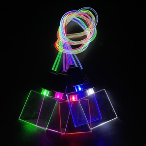 Huy hiệu đèn <span class=keywords><strong>LED</strong></span> quảng cáo, đèn bar đêm, huy hiệu phát sáng, thẻ acrylic nhấp nháy <span class=keywords><strong>LED</strong></span> với dây đeo TPU - Product Image 5