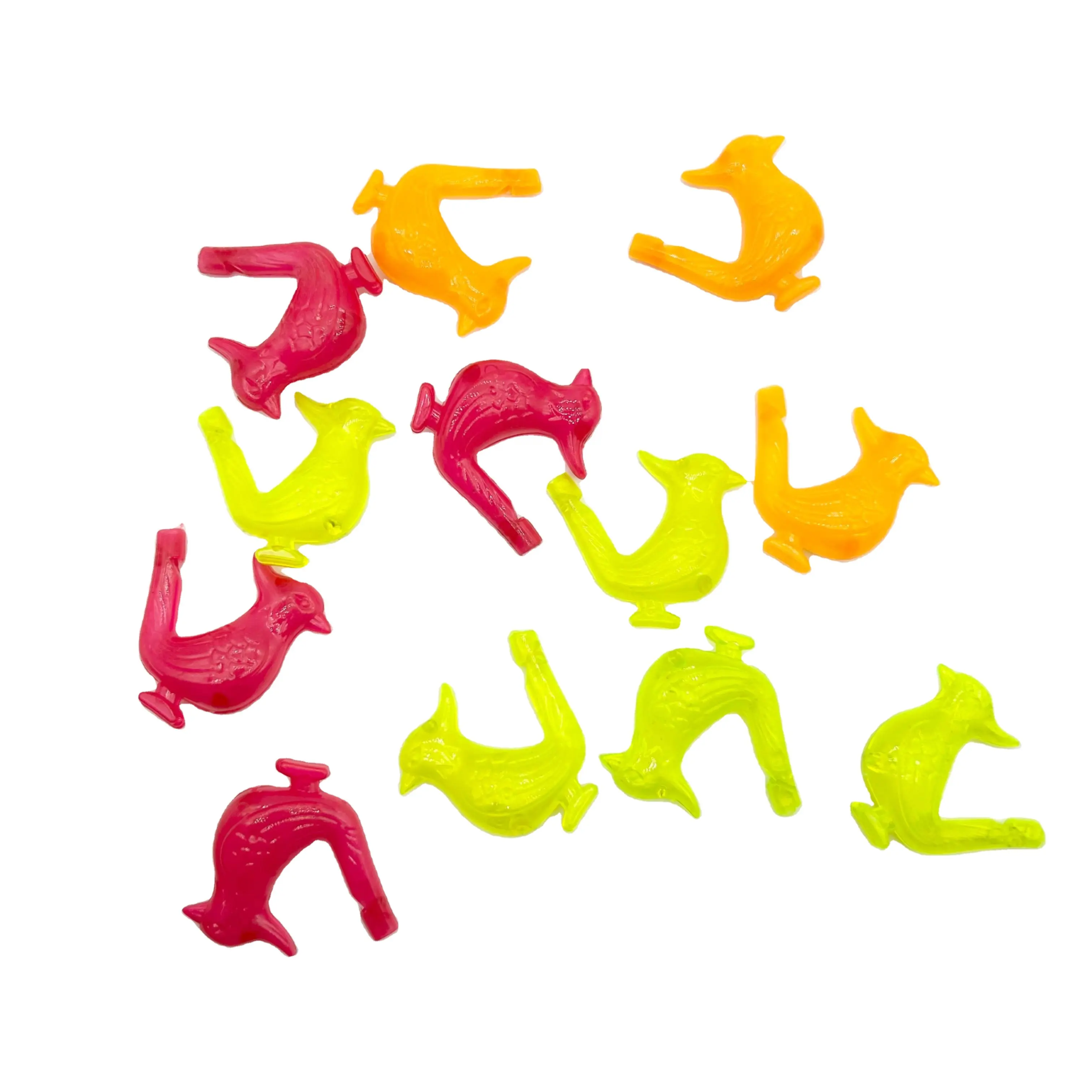 Silbato de pájaro de plástico clásico para niños, pequeño juguete de cápsula promocional con fabricante de ruido, regalo para niños
