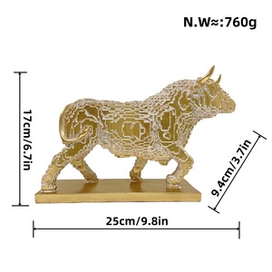 Figura de <span class=keywords><strong>Toro</strong></span> de Lujo para Decoración del Hogar, Adorno Creativo para Sala de Estar, Mueble de <span class=keywords><strong>TV</strong></span>/Vino, Regalo de Inauguración de Casa que Atrae la Fortuna - Product Image 2