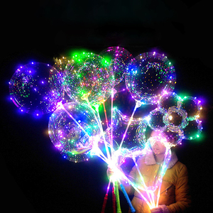 Bán buôn Bobo Ballon với LED ánh sáng chuỗi Unicorn hoa sao Shaped Đảng trang trí ánh sáng lên bóng bay với gậy - Product Image 2