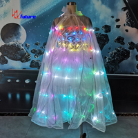 Future Performance Wear Chinese Sexy White One Piece LED Dancing Dress for Adults Women Ballroom & Carton Glow Costume Luminous