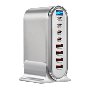 Prodotti di Tendenza 2025: Caricabatterie Portatile Multiuso da 140W con <span class=keywords><strong>4</strong></span> Porte Type-<span class=keywords><strong>C</strong></span> e <span class=keywords><strong>4</strong></span> USB, Adattatore Intelligente per Cellulari - Product Image 3