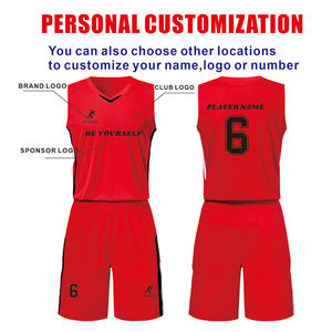Set kaus basket cepat kering kustom seragam basket latihan dengan kemeja dan celana basket uniseks yang dapat disesuaikan - Product Image 3