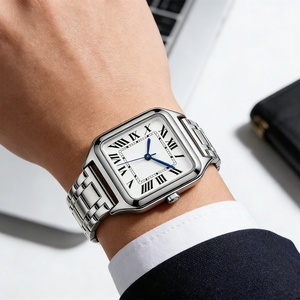 Reloj de pulsera de cuarzo para hombre con números romanos, de acero inoxidable, estilo empresarial, a la moda, 2026 - Product Image 4