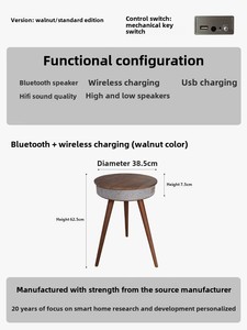 Tmall Genie Speaker pintar Modern nirkabel, Speaker pintar Bluetooth untuk pengisian daya, Kabinet musik kopi, Meja samping kasur, Internet - Product Image 6