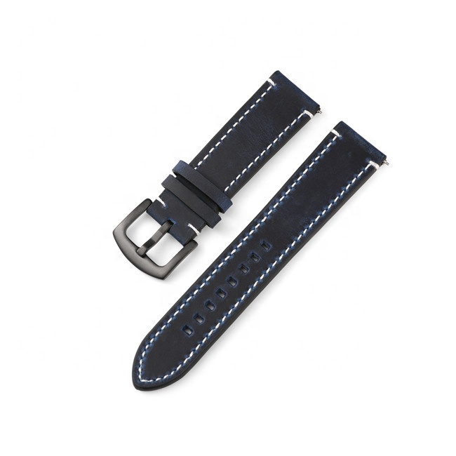 Kingsmax Luxury Handmade Leather Watch Band 18mm 20mm 22mm Quick Release Wrist Band Water Resistant-Wholesale
