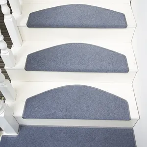 El yapımı halı kapak koruyucu gri çizgili merdiven paspasları yeni tasarım merdiven halı