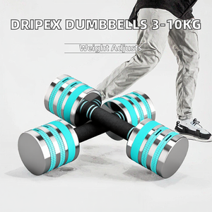 Dripex Adjustable <b>Dumbbells</b> Foam Grip Anti-Slip 1 Pair 3kg-10kg Quick Adjust Steel Home Use - Product Image 4