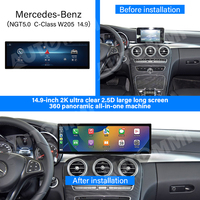 Pantalla Android para Auto NGT5.0 Clase C W205 de 14.9 Pulgadas con GPS, Navegación, Carplay, Android Auto y Reproductor de DVD para Mercedes Benz