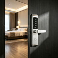 Serrure électronique intelligente pour hôtel en acier inoxydable SUS304, étanche, haute sécurité, avec clé à carte et mot de passe