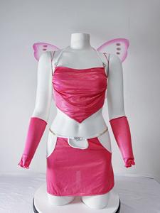 Women's Fairy Sexy Costume Shiny Dress Adult Sexy Women Cosplay Halloween Lingerie Set Bra Tops Mini Skirt With Wings - Product Image 5