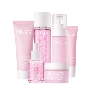 Logo personnalisé Soin de la peau éclaircissant à la fleur de pêcher rose <span class=keywords><strong>Ensemble</strong></span> de soins de la peau anti-rides blanchissant au nicotinamide - Product Image 6