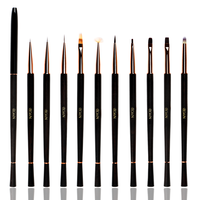Pinceau à fleurs pour nail art BQAN 2022 avec manche en bois de rose, pinceau plat à une seule traite, mini pinceau plat pour gel