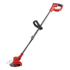 Collapsible DIY 21V Li-ion Battery <b>Powered</b> Hand Push Lawn Mower Red+Black Metal Blade 500W Copper Brushless Motor <b>Brush</b> KHC-AD-M - Product Image 1
