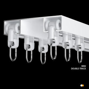 Rail de rideau double en aluminium à fixation au plafond, accessoire de rail de rideau, vente chaude - Product Image 1
