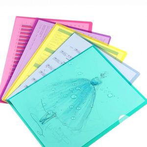 Hot New L-Shaped Single Page <b>A4</b> Size Document Folder Plastic Transparent Color PP Material <b>File</b> Storage Pouch - Product Image 4