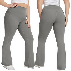 Women's Plus Size 4XL Yoga Flare Pants Tummy Control Elastic Waist Full-Length High Stretch Hip Lift Fitness <b>Bell</b> Bottom - Product Image 1