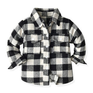 RTS Enfants Chemise à Carreaux Casual Automne Pull Chaud Bouton Manteau Unisexe À Manches Longues <span class=keywords><strong>Plaid</strong></span> Poche - Product Image 3