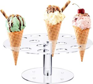 Rak Penyimpanan Kerucut Es Krim Akrilik Xinkeda Multi Grid, Penyangga Kerucut untuk Pesta, Toko <span class=keywords><strong>Dessert</strong></span>, Presentasi Prasmanan - Product Image 3