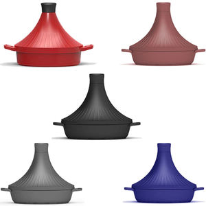 Tajine Marocain Fait Main En Terre Cuite - Argile Rouge Non émaillée - 8 5/8 Pouces
