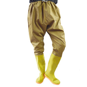 Pantalons de pêche en <span class=keywords><strong>caoutchouc</strong></span> PVC durables et imperméables à rayures jaunes pour hommes et <span class=keywords><strong>femmes</strong></span>, pour la chasse et la pêche en eau profonde - Product Image 6
