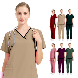 Mode hôpital uniformes infirmière beauté Salon dentaire vêtements de travail Logo personnalisé Stretch uniforme médical gommages ensembles pour hommes femmes - Product Image 1
