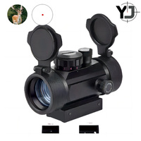 Lunette de visée YINGJI Red Dot avec laser, optique de chasse, couvercle rabattable, point rouge 1X40 RDL, point rouge et vert, 4 réticules, lunette de visée 11/20 mm
