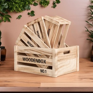 Caja de Almacenamiento de Madera de 12L, Apilable, Rectangular, para Frutas, Vino, Exhibición y Organización - Product Image 4